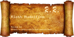 Rieth Rudolfina névjegykártya
